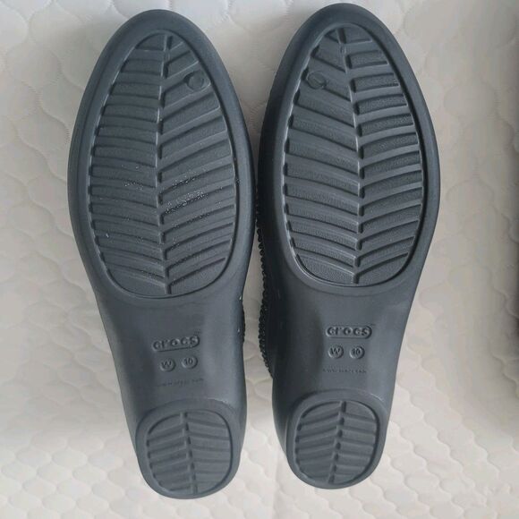 Crocs Women’s Black Lina Diamanté  Size W10 Waterproof Flat Shoes - Picture 7 of 11